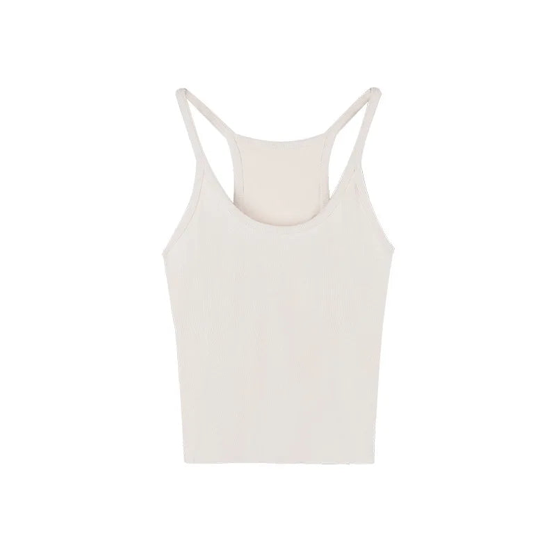 1pcs Summer Women Solid Color Basic Ribbed Knitted Tank Top Vintage Sleeveless Camis Cool Girls Streetwear Sexy Tees S-2XL