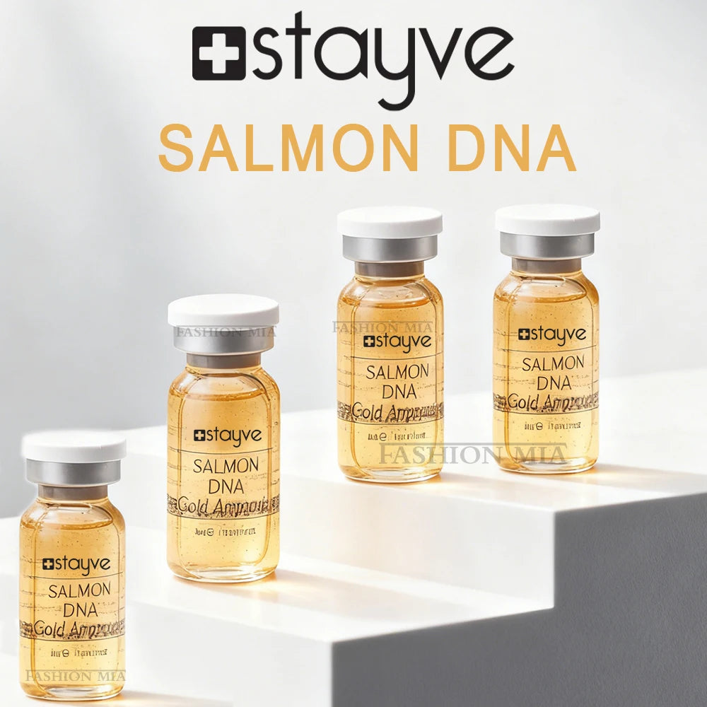 Korea Stayve 8ml Face Natural Salmon DNA Gold Ampoule Booster Serum Kit Whitening Moisturizing Rejuvenation SkinCare