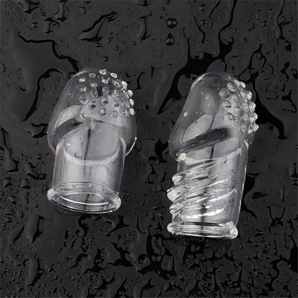 Threaded Penis Ring Transparent Extended Penis Condom Bdsm Cock Extension Rings Enlarger Ejaculation Delay Erotic Toy in Couple