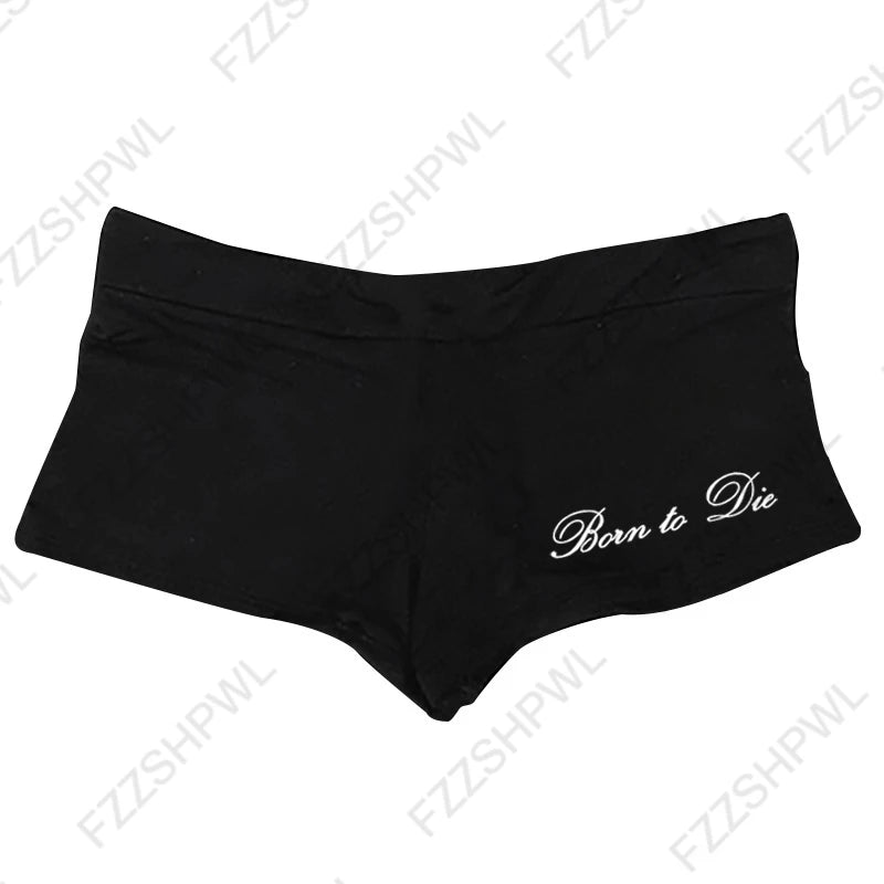 Women's shorts Y2K streetwear hip-hop punk emo girls vintage cute bow Harajuku lace chic aesthetic summer Gothic women tank tops