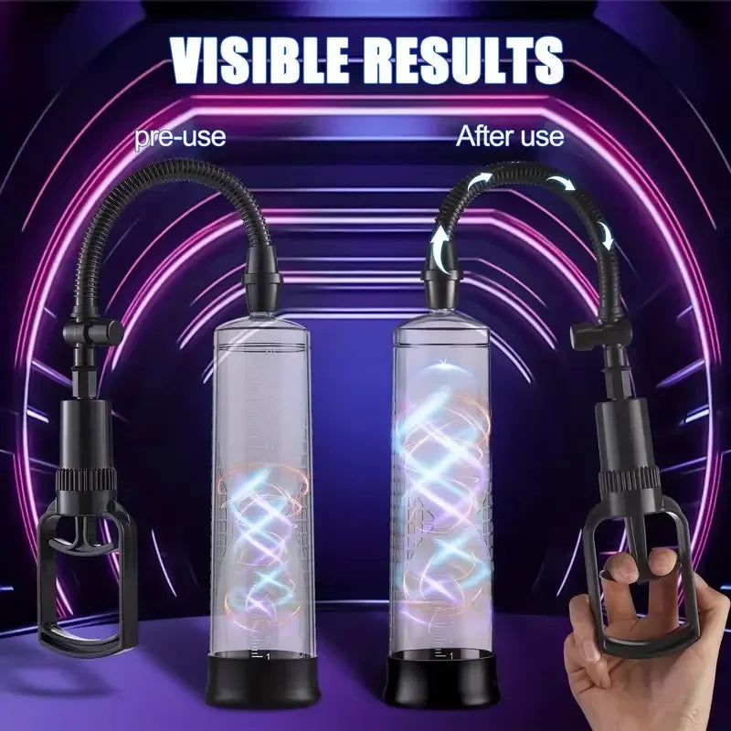 1pc penis vacuum pump manual penis extend pump pressure device adult male toys with suction sleeves Manual Penis Pump For Adults