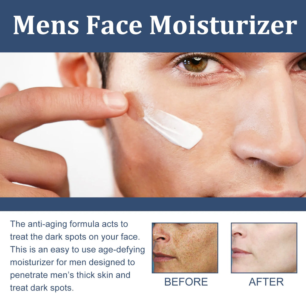 6-in-1 Men Facial Moisturizer Cream Hydrating Revitalizing Skin Care Particle Face Cream With Collagen Anti Aging & Wrinkle