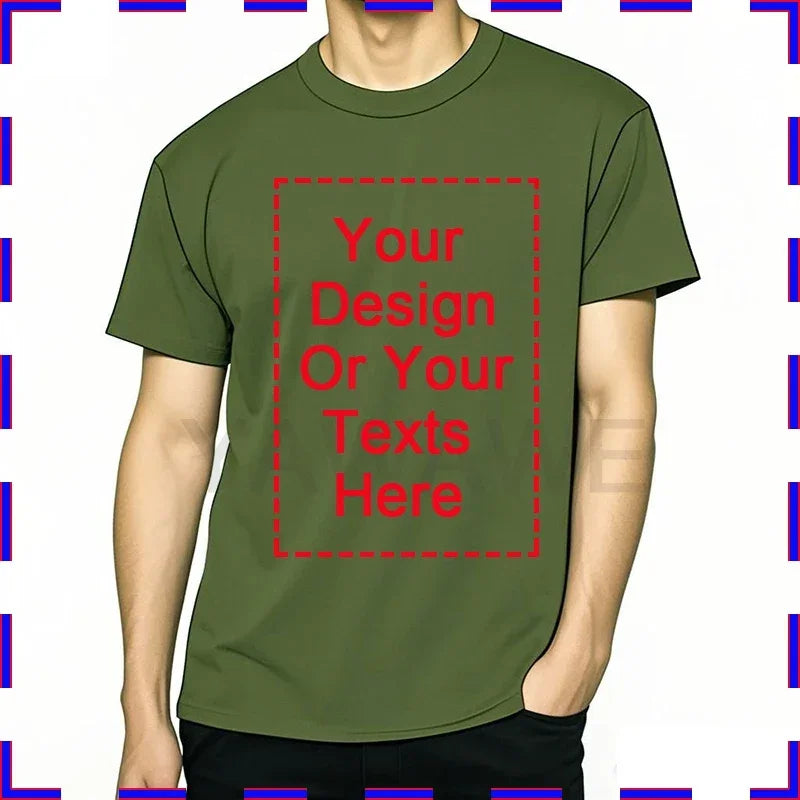 DIY Print Men Tshirt Your Photo Or Logo Here Cotton Comfortable Teeshirt Summer Top Perfect Gift customized t-shirt man 4XL 5XL