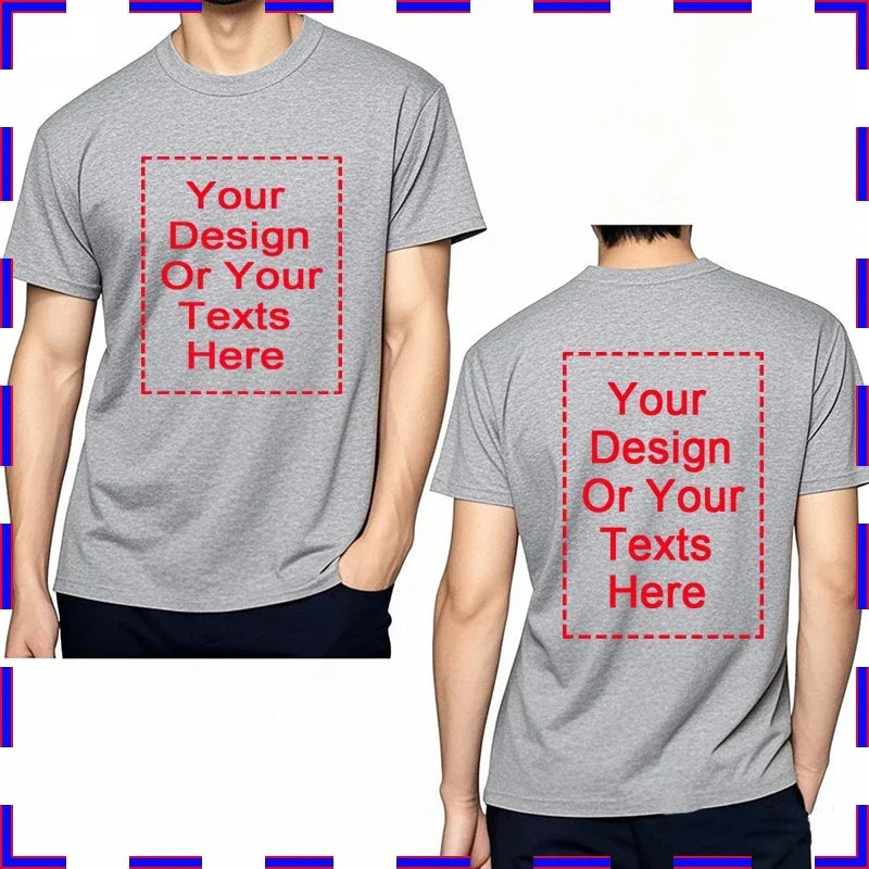 DIY Print Men Tshirt Your Photo Or Logo Here Cotton Comfortable Teeshirt Summer Top Perfect Gift customized t-shirt man 4XL 5XL
