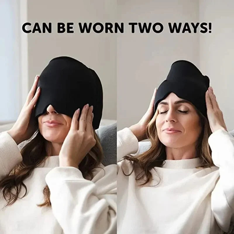 1pcs migraine relief headgear relief cap gel ice cap single layer headgear ice pack headgear relief stretchable compression head