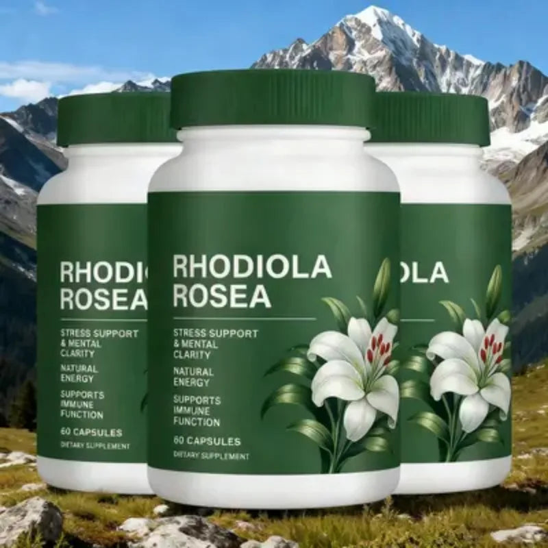 500mg Rhodiola Rosea Capsules Natural Herbaceous Plants Supplement for Daily Stress Support & Energy Balance 60pieces Per Bottle