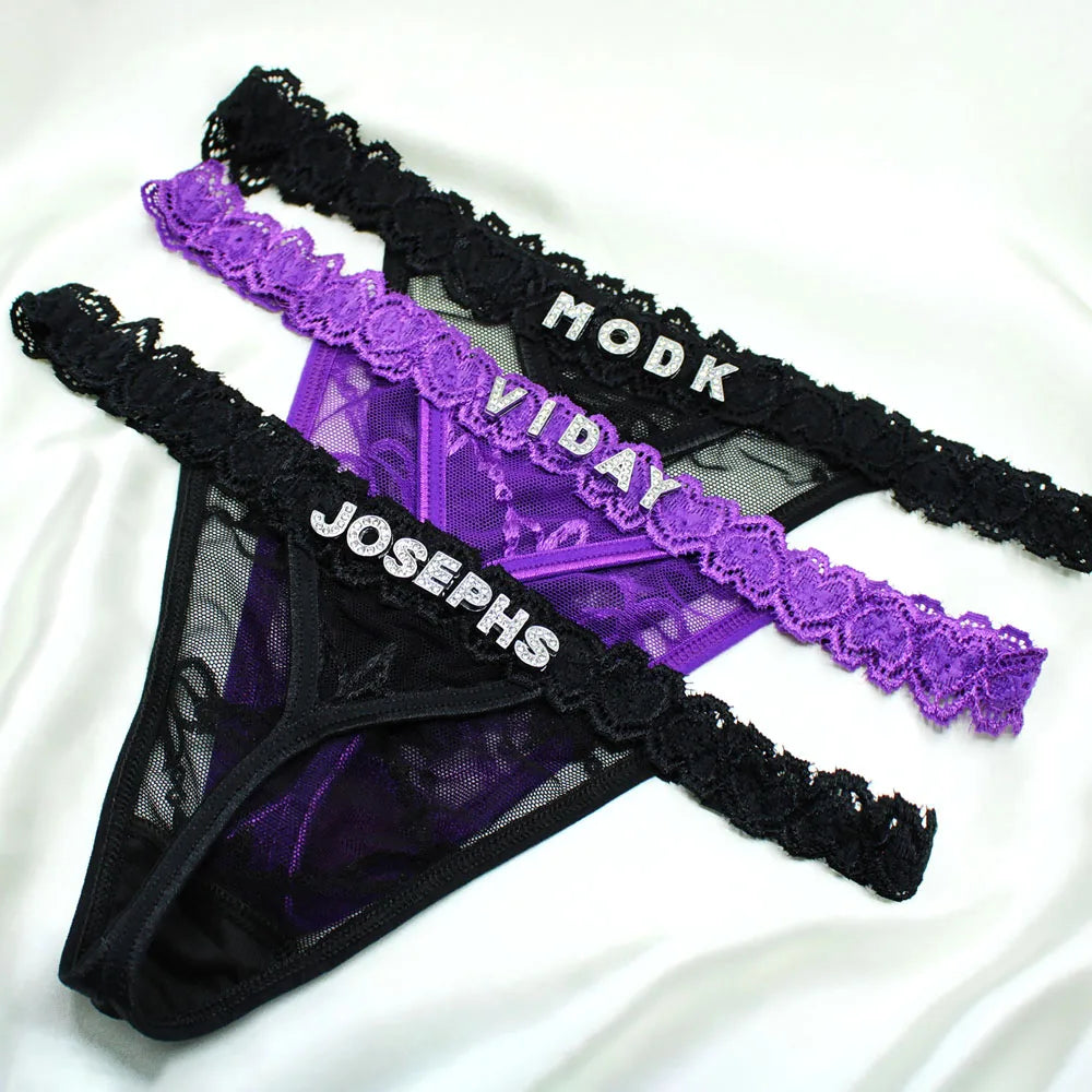 Custom Name Thong G-String Bikini Underwear Very Sexy Personalized Lingerie for Women Hot Wife Customized Letters Sexy Panties