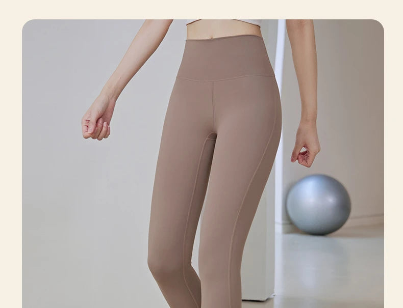 Woman Skinny Sexy Open Crotch Leggings Couple Outdoor Sport Crotchless Panties Booty Lifting Pants with Hidden Zipper Trousers