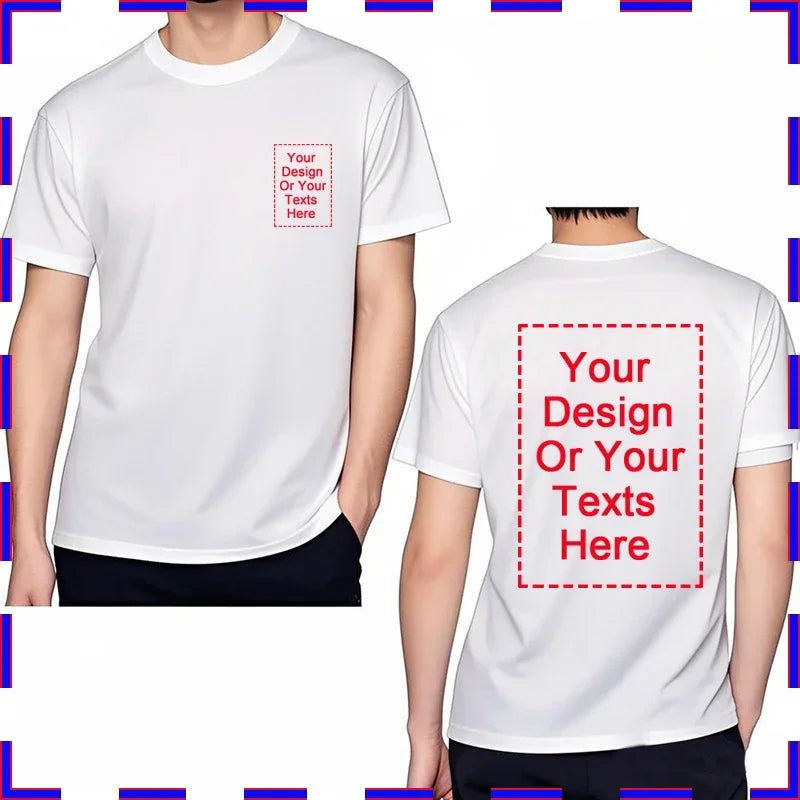 DIY Print Men Tshirt Your Photo Or Logo Here Cotton Comfortable Teeshirt Summer Top Perfect Gift customized t-shirt man 4XL 5XL