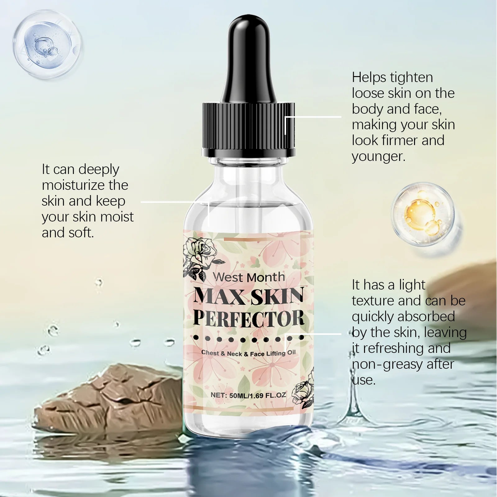 Chest Neck Face Lifting Oil Efficient Nourishment Deeply Nourish the Skin Moisturizing Oil Boost Radiance Winter Skincare