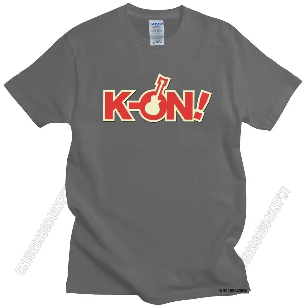 Urban Musical Anime K-On T Shirt Men 100% Cotton Yui Hirasawa Japan Music Animation Manga Tee 100% Cotton T-Shirt Gift